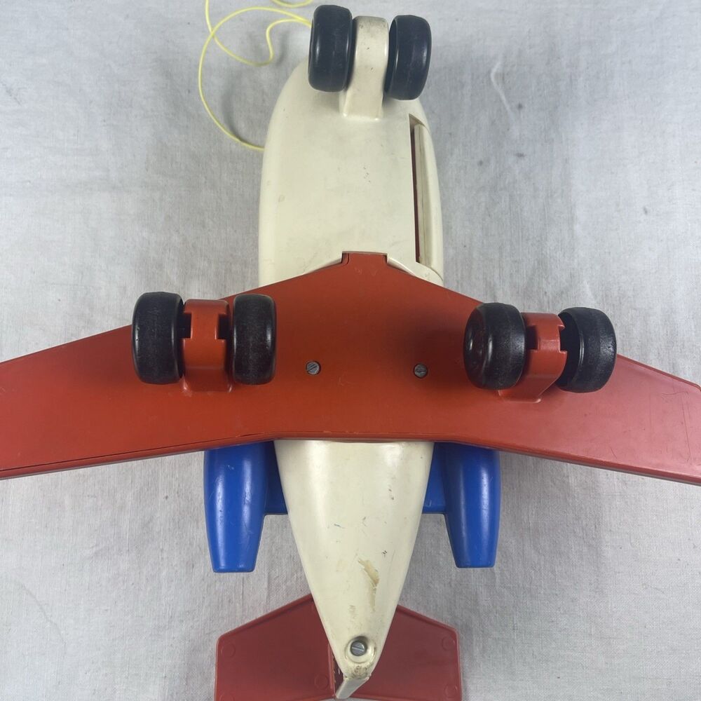 1970s Fisher Price Vintage Little People Fun Toy Jet Airplane Plane  Toy - Picture 7 of 10